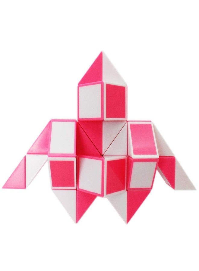 Mipartebo Magic Snake Cube Twist Puzzle 48 Wedges Large Size Twist Fidget Snake Toys Gift Party Favors Game Goodie Bag Fillers for Kids Adults Teens Pink - Image 1